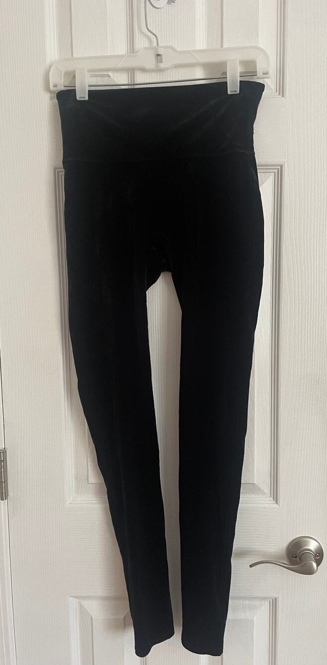 Spanx High Waisted Velvet Leggings - 2070 - Black - Medium A50